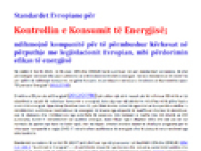 Standarde të reja Evropiane për Kontrollin e Konsumit të Energjisë