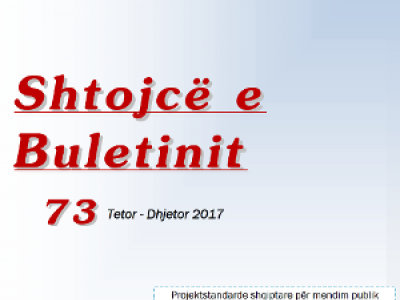 DPS publikon Shtojcën e Buletinit Nr. 73